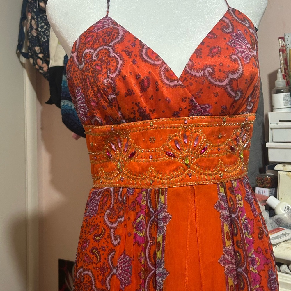 Laundry By Shelli Segal Vibrant Orange Strapless Dress